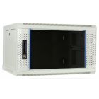 6U witte wandkast met glazen deur 600x450x368mm (BxDxH)