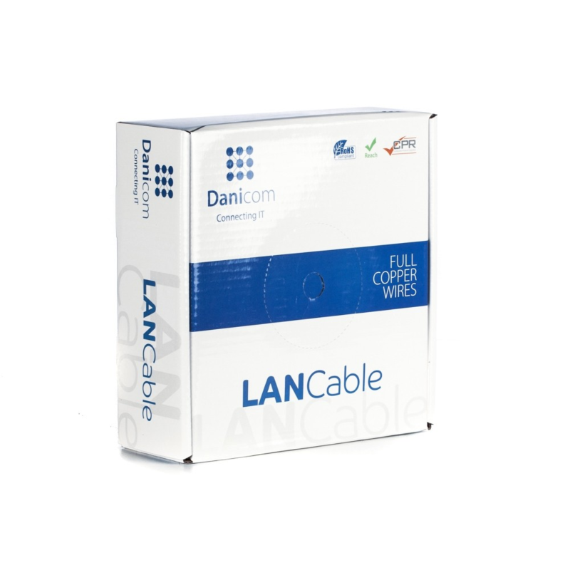 DANICOM CAT6A U/UTP 50m kabel op rol stug -  LSZH (Dca)