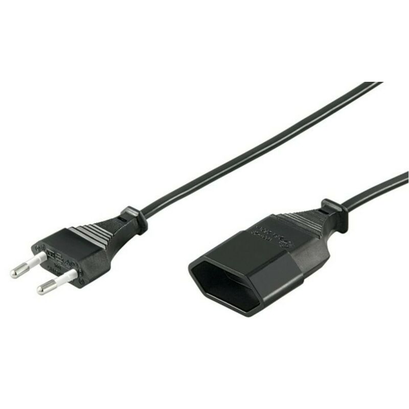 Stroom verloopkabel Europlug 5m zwart