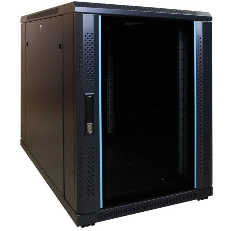 15U mini Patchkast met glazen deur 600x1000x770mm (BxDxH)