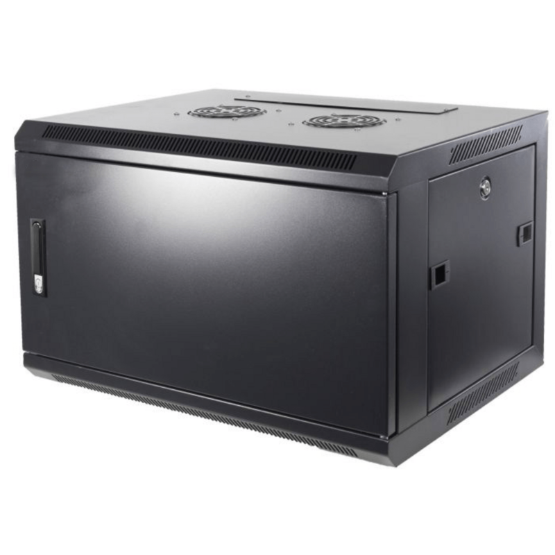 6U wand patchkast met metalen voordeur, 450mm diep