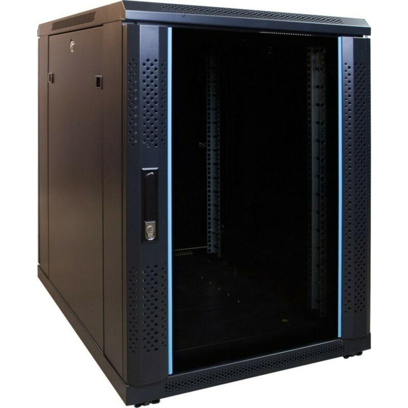 15U mini Patchkast met glazen deur 600x600x770mm (BxDxH)