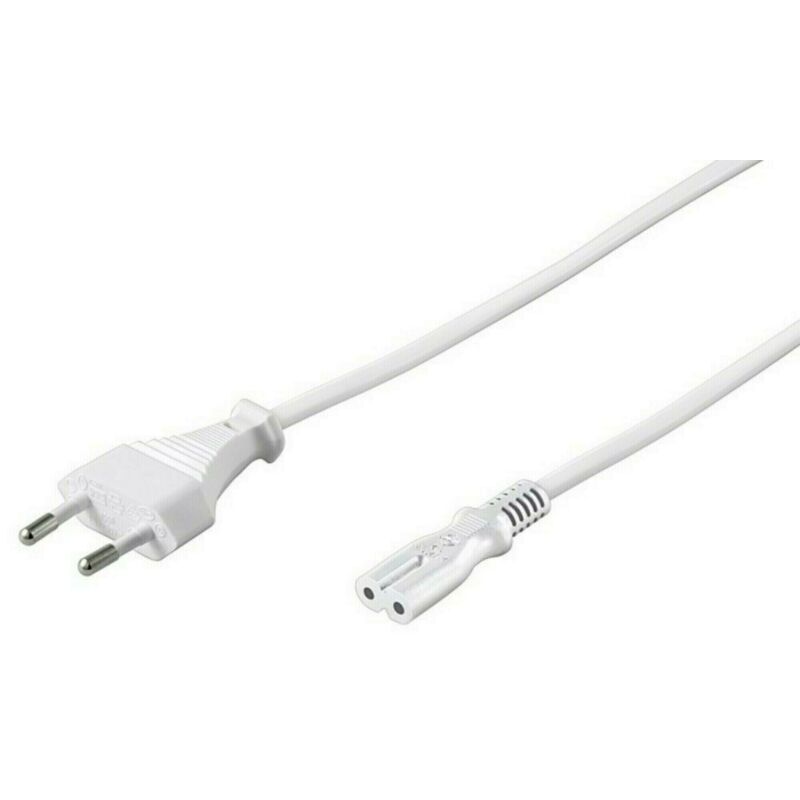 Stroomkabel euro plug naar C7 5m wit