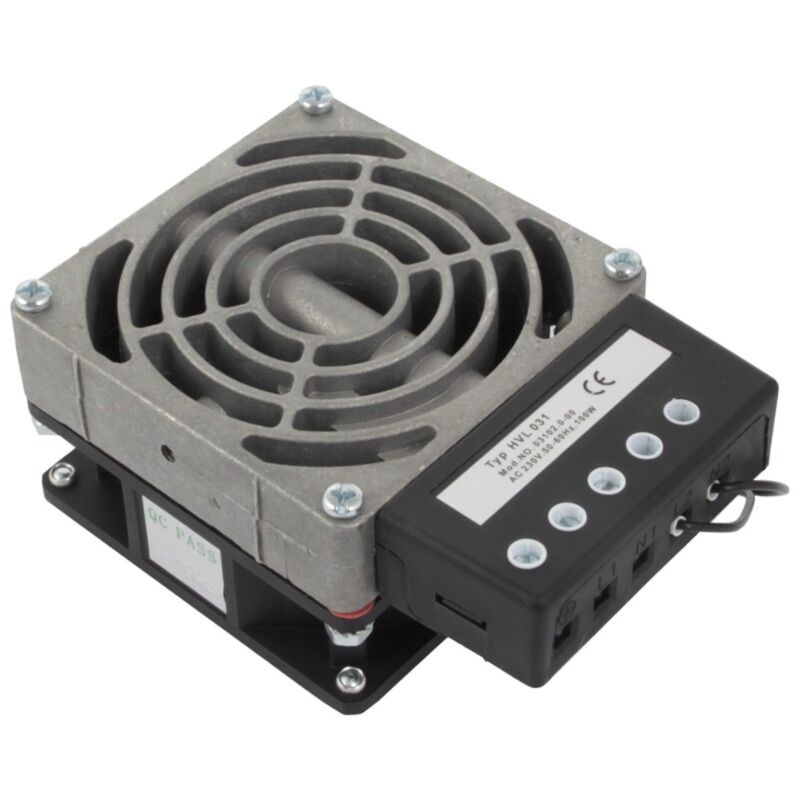 Heater voor outdoorkasten met ventilator 100W