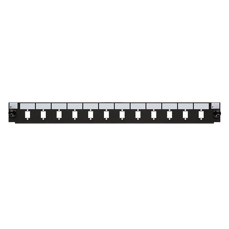 Front LC/SC 12 poorts zwart duplex/simplex, geschikt voor universele glasvezel lade