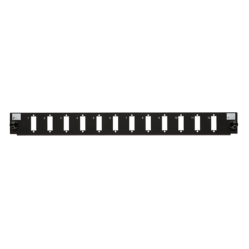 Front LC/SC 12 poorts zwart quad/duplex geschikt voor universele glasvezel lade