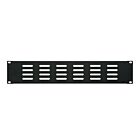 19 inch 2U Ventilatie paneel Zwart