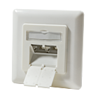 Cat6a STP inbouwdoos, ivoor