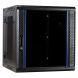 12U wandkast - kantelbaar met glazen deur en geperforeerde zijwanden 600x600x635mm