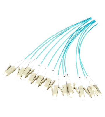 OM3 glasvezel pigtail turquise ST - 12 stuks