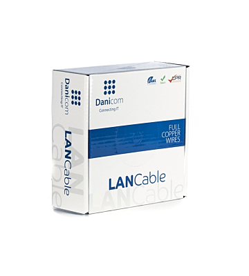DANICOM CAT6A S/FTP 50m kabel op rol soepel - PVC (Fca)