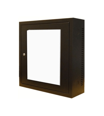 3U wandkast met glazen deur 185mm diep