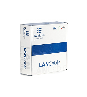 CAT5e U/UTP 50m kabel op rol stug grijs CCA