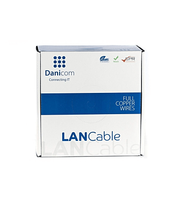 DANICOM CAT7 S/FTP 100m kabel op rol stug -  LSZH (Dca)