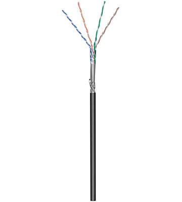 CAT6 S/FTP 305m buitenkabel op rol stug zwart CCA