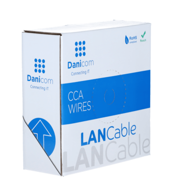 CAT6 SF/UTP 100m kabel op rol soepel grijs CCA