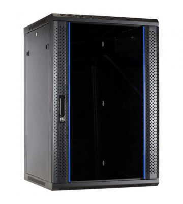 27U wandkast met glazen deur 600x600x1300mm (BxDxH)