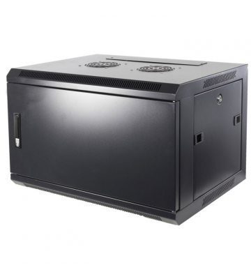 6U wand patchkast met metalen voordeur, 450mm diep