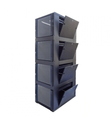 42U compartiment patchkast met glazen voordeur - 4x9U - 800x800x2000mm (BxDxH)