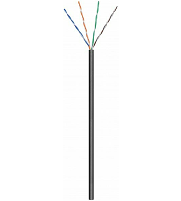 CAT6 U/UTP 305m buitenkabel op rol soepel zwart CCA
