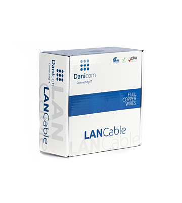 DANICOM CAT6A U/UTP 100m kabel op rol soepel -  PVC (Fca)