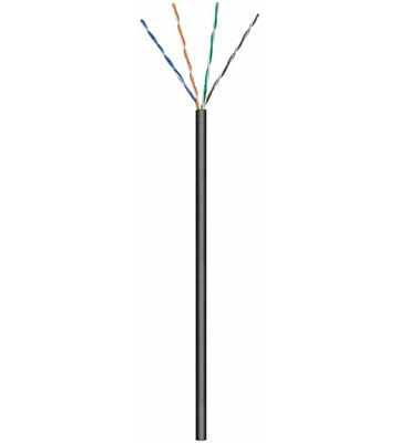 CAT6 U/UTP 50m buitenkabel op rol soepel zwart CCA