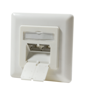 CAT6 UTP / STP inbouwdoos verticaal, ivoor