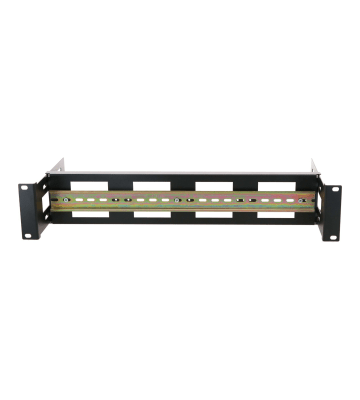 2U DIN rail voor 19 inch racks - in diepte verstelbaar