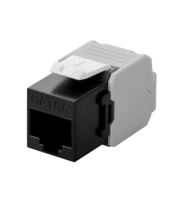 CAT6a UTP Keystone Connector - LSA - Zwart