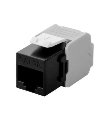 CAT6a UTP Keystone Connector - LSA - Zwart