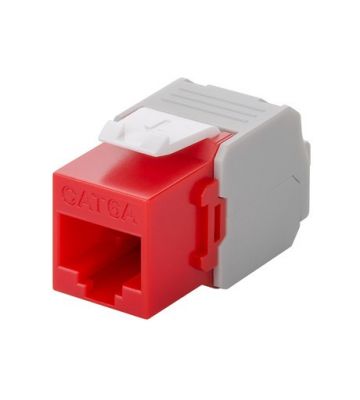 CAT6a UTP Keystone Connector - LSA - Rood