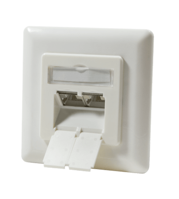 Cat6a STP inbouwdoos, ivoor