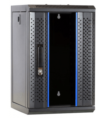 10 inch 9U serverkast met glazen deur 312x310x486mm (BxDxH)