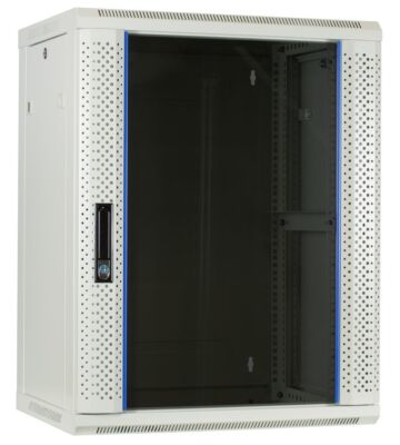 15U witte wandkast met glazen deur 600x450x770mm (BxDxH)