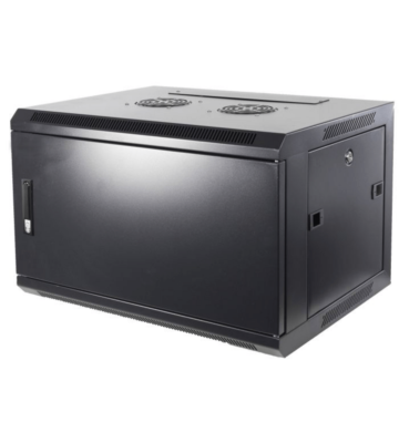 6U wand patchkast met metalen voordeur, 450mm diep