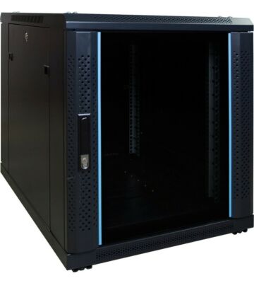 12U mini Patchkast met glazen deur 600x800x720mm (BxDxH)