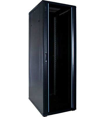 37U Patchkast met glazen deur 600x800x1800mm (BxDxH)