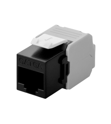 CAT6a UTP Keystone Connector - LSA - Zwart