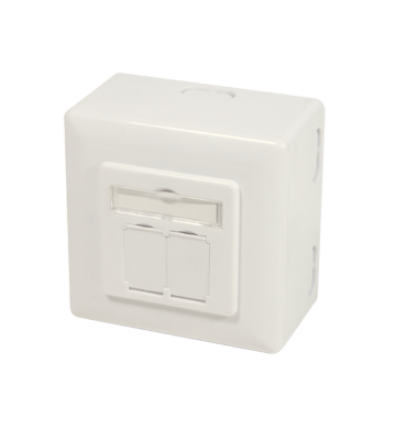 Cat6a STP opbouwdoos, ivoor
