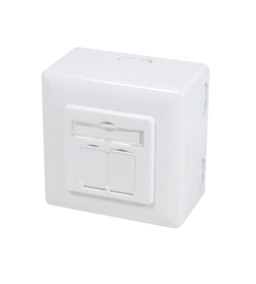 Cat6a STP opbouwdoos, wit