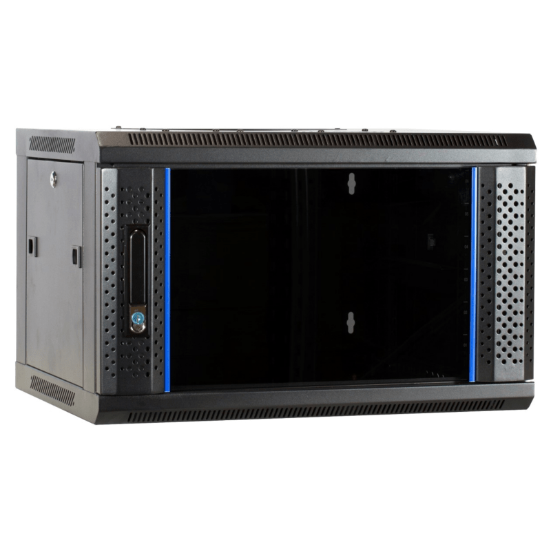 4U wand patchkast met glazen voordeur, 600mm diep
