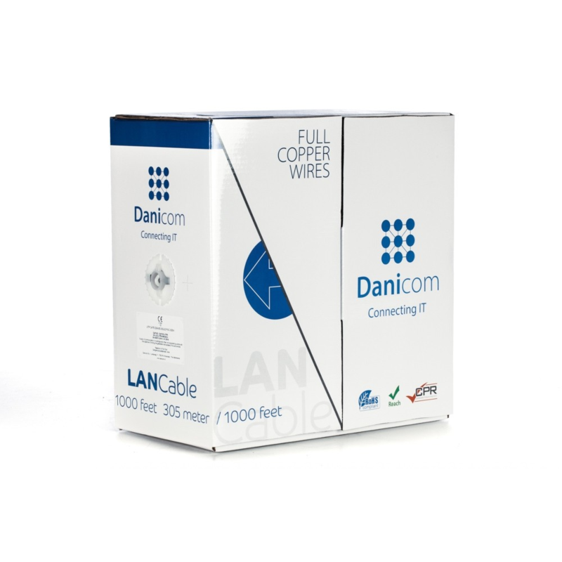 DANICOM CAT6 UTP 305m kabel op rol stug -  LSZH (Dca)