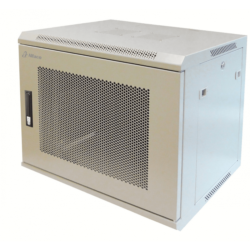 9U witte wandkast met geperforeerde deur 600x450x500mm