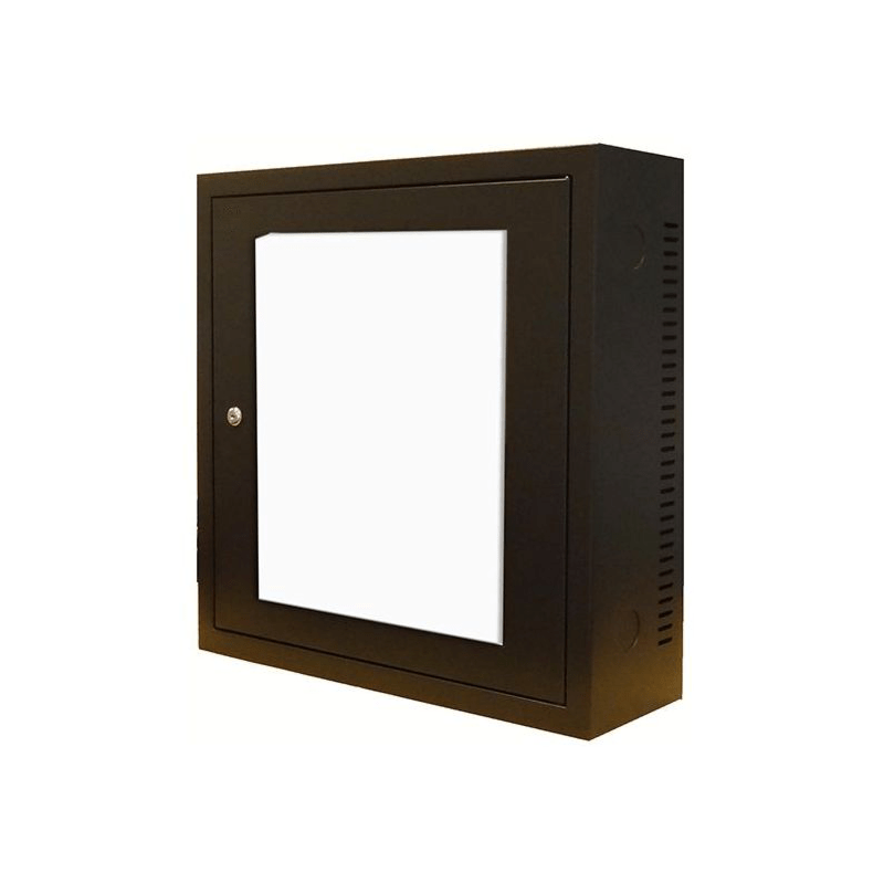 3U wandkast met glazen deur 185mm diep