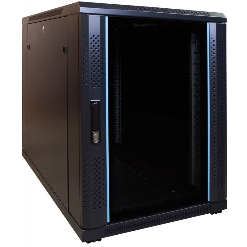 15U mini Patchkast met glazen deur 600x1000x770mm (BxDxH)