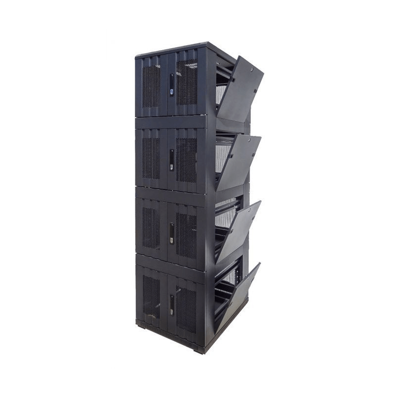 42U compartiment patchkast met geperforeerde deur - 4x9U - 800x800x2000mm (BxDxH)