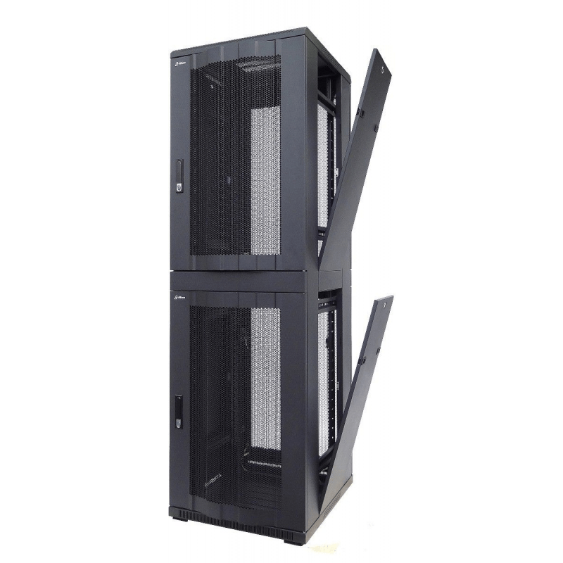 42U compartiment patchkast met geperforeerde deur - 2x20U - 600x600x2000mm (BxDxH)
