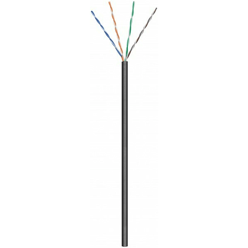 CAT6 U/UTP 100m buitenkabel op rol stug zwart CCA