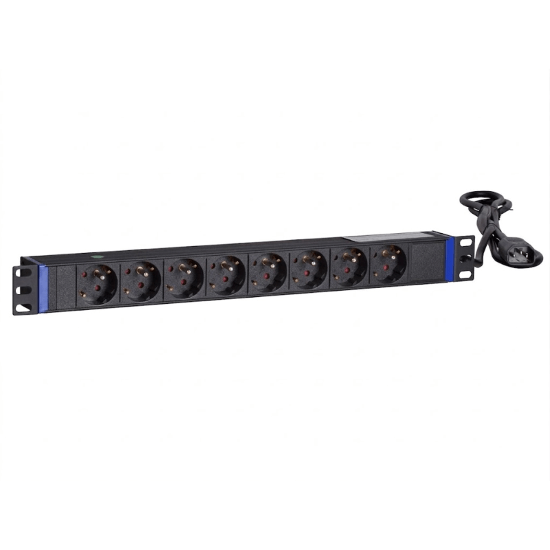 19 inch 8 voudige stekkerdoos met C14 stekker - Penaarde