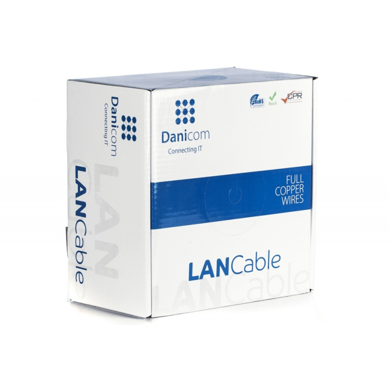 DANICOM CAT6A S/FTP 100m kabel op rol stug -  LSZH (Eca)